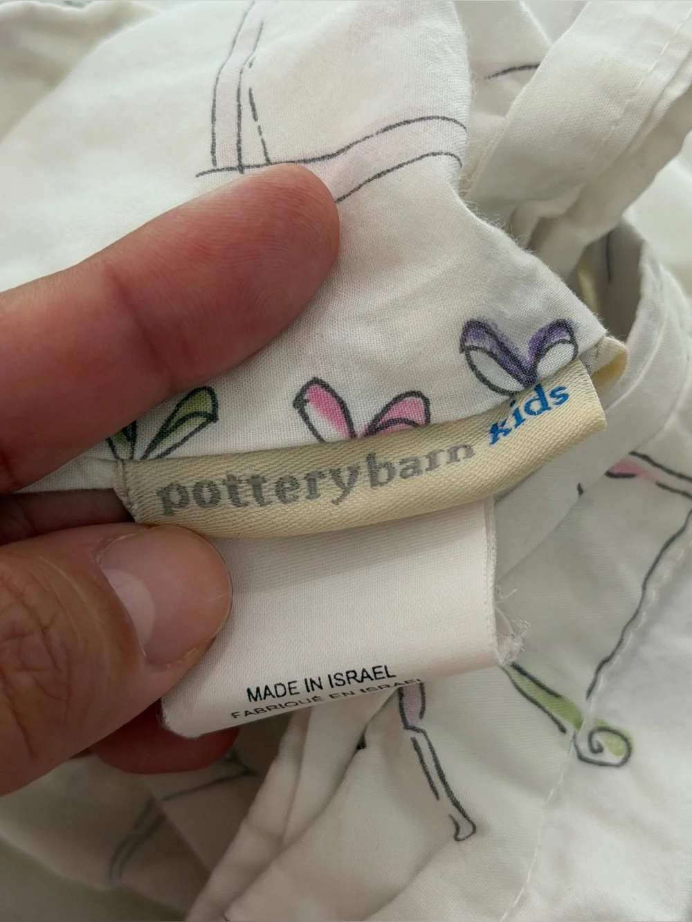 Pottery Barn Kids Lot of 2 White Pink Organic Cotton Pillowcase Sham